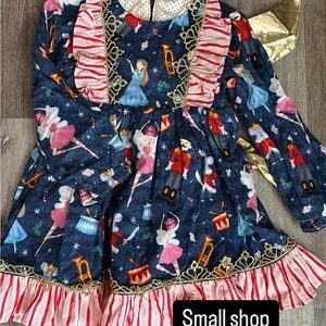 Blue and Pink Theater Dress with Cosmic Design